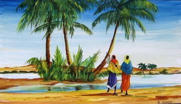 Paisajes Painting - Paisaje del oasis sudanés de Malak